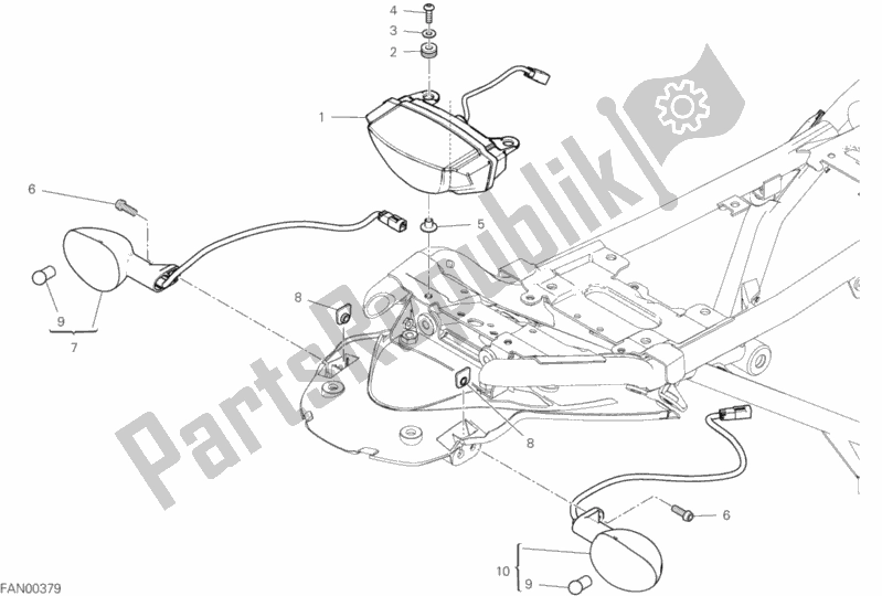 Alle onderdelen voor de Achterlicht van de Ducati Scrambler Icon Dark 803 2020